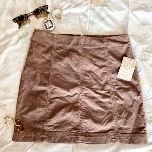 NWT! Free People Birchwood Suede Mini Skirt Size 6